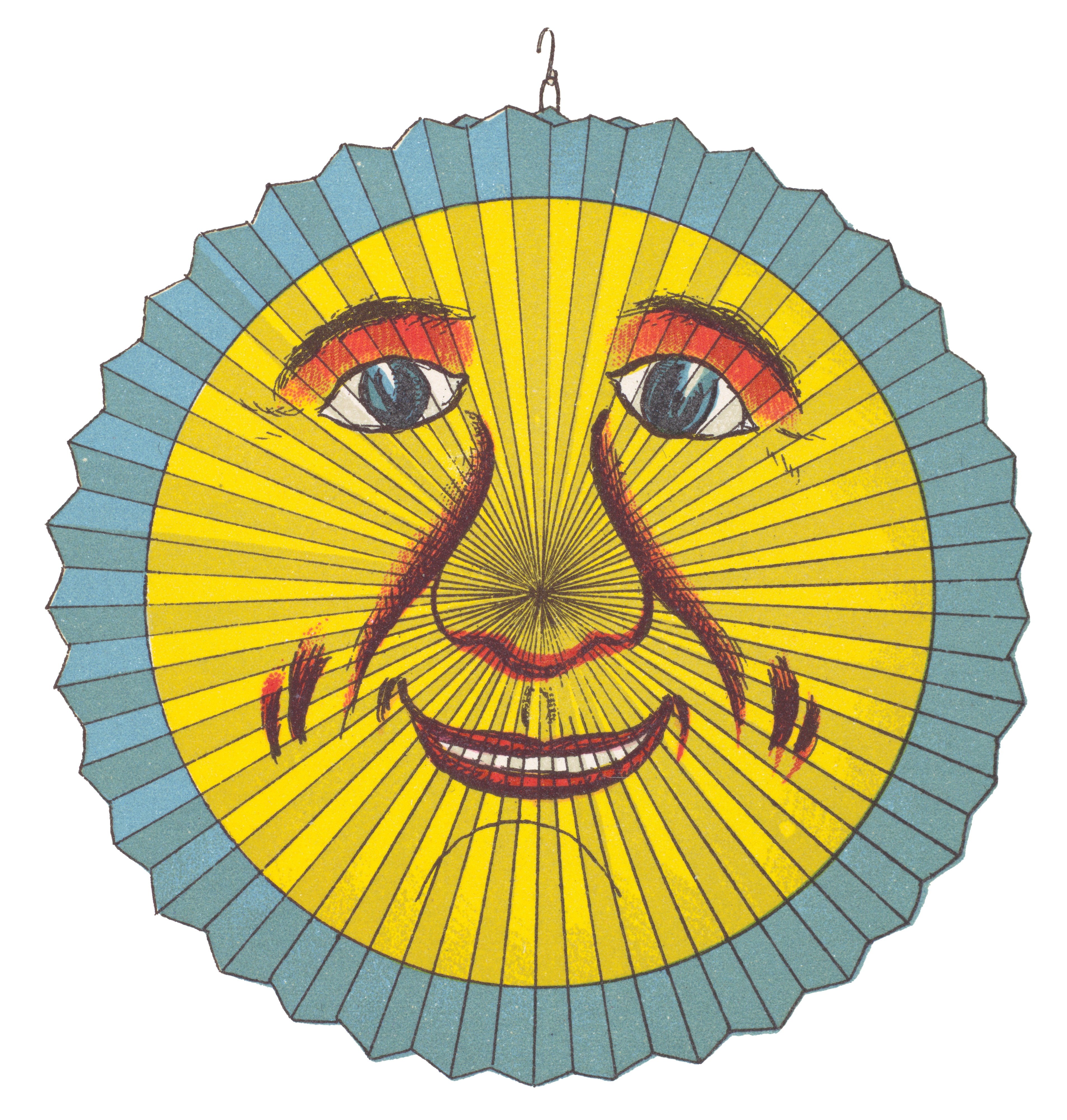 Bright paper lantern with face on it